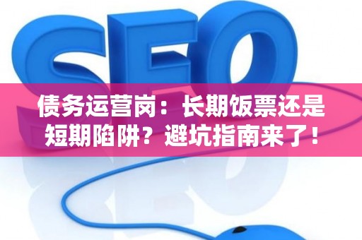 债务运营岗：长期饭票还是短期陷阱？避坑指南来了！